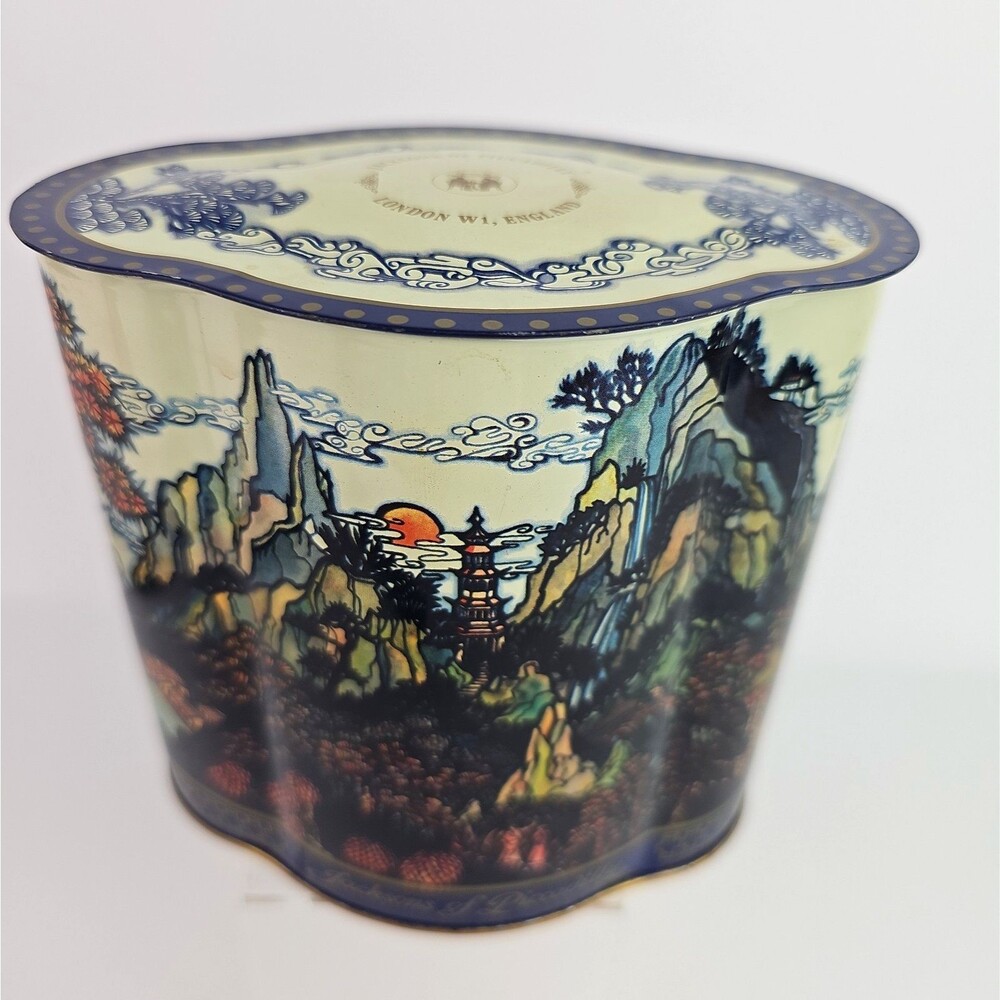 Vintage Jacksons Of Piccadilly London Morning Tea Tin Canister Lid Floral 5 in